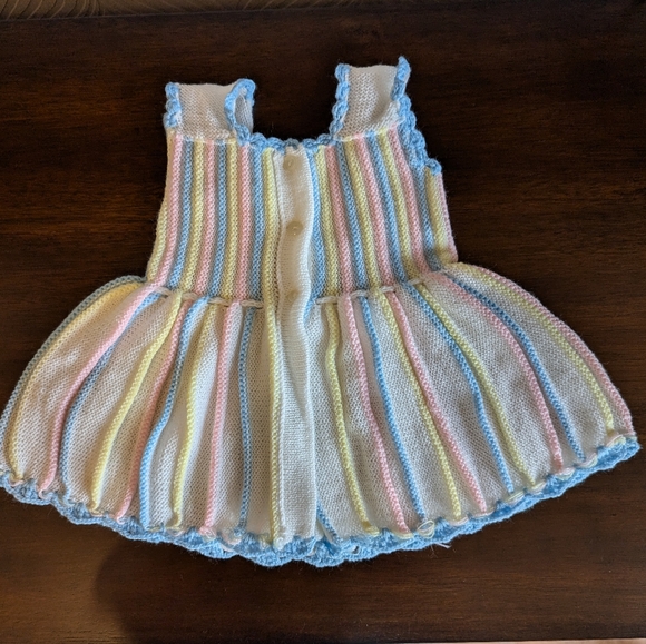 Hand Knit Multi-Color Baby Dress - Picture 5 of 6
